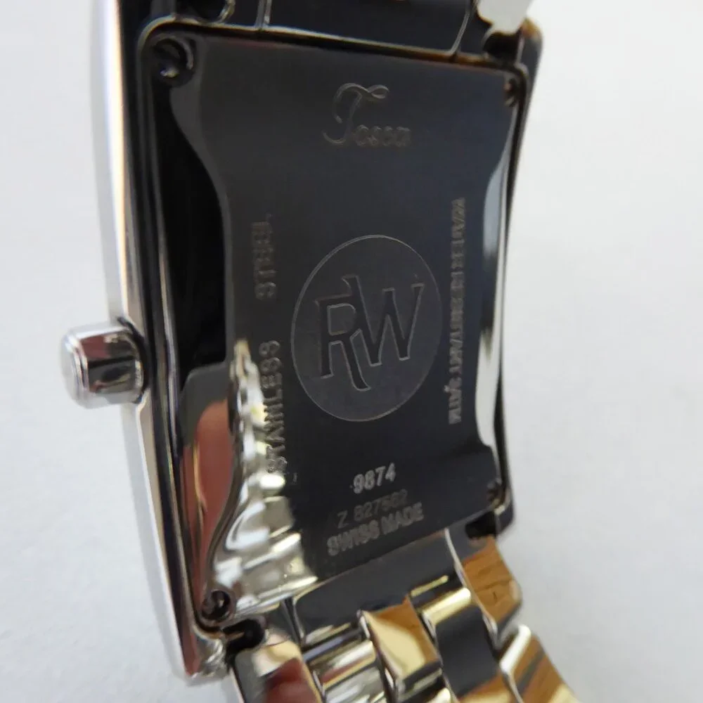 VINTAGE NEW RAYMOND WEIL MENS 9874 TOSCA SILVER DIAL15 JEWEL SWISS TANK & WALLET - Picture 7 of 16